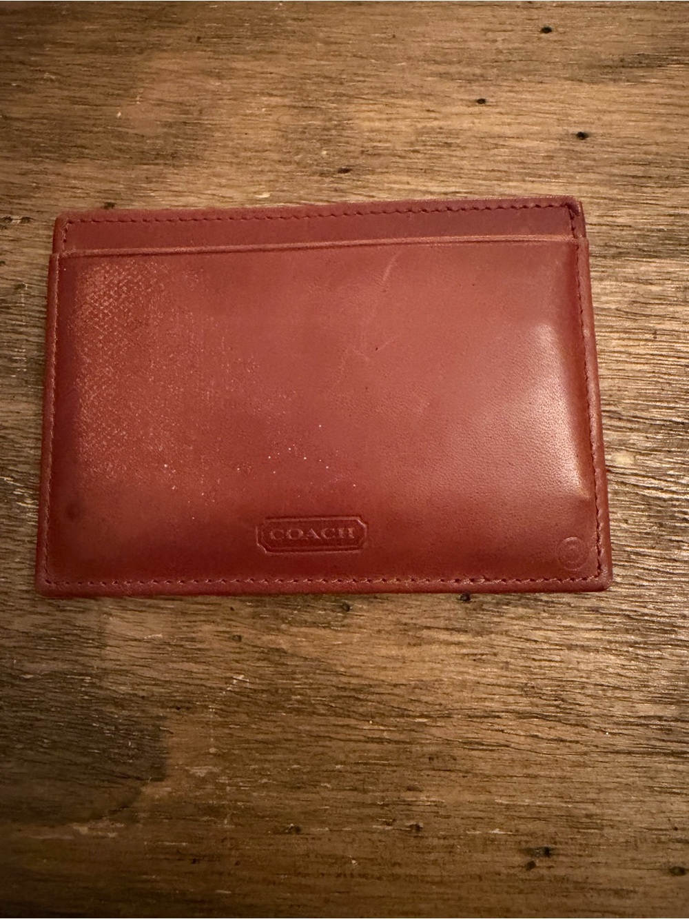 vintage Coach Men's Brown Leather Card Case wallet